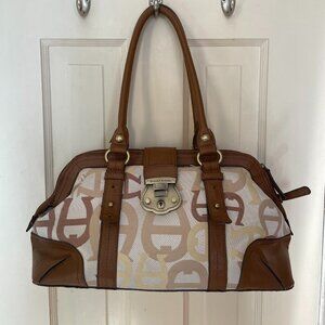 Etienne Aigner Monogram Print Shoulder Bag Handbag